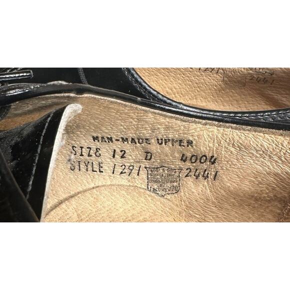 Vtg Weinbrenner Faux Black Patent Mens Lace Up Dress Shoes USA Derby Size 12 D main image 10